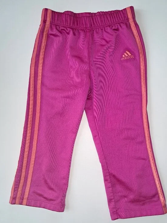 Adidas 3T Girls 2-Piece Tracksuit Set Excellent Condition Pink and Orange - Picture 4 of 6